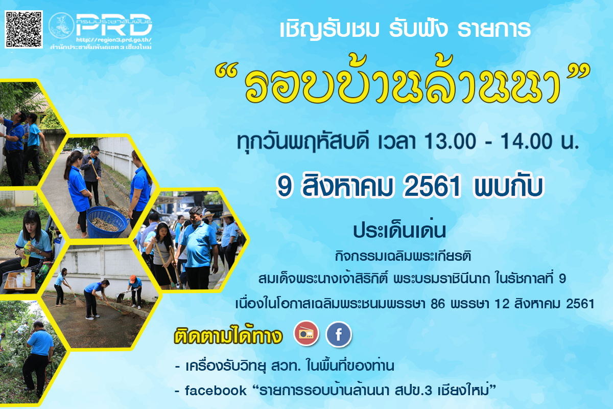 เชิญรับชม รับฟัง รายการ "รอบบ้านล้านนา" (ตัวอย่างข้อมูล)
