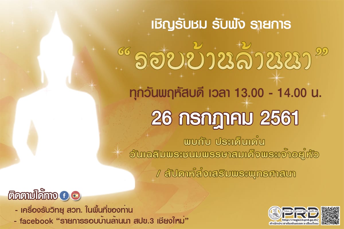 เชิญรับชม รับฟัง รายการ "รอบบ้านล้านนา" (ตัวอย่างข้อมูล)